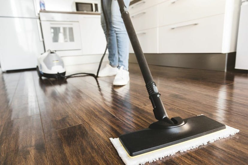 Cleaning Wood Floor with a Safe Mop